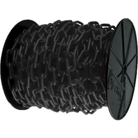 Global Industrial 30103 Mr. Chain Plastic Chain Barrier On A Reel, 1-1/2"x200L, Black image.
