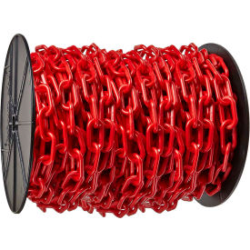Global Industrial 30105 Mr. Chain Plastic Chain Barrier On A Reel, 1-1/2"x200L, Red image.