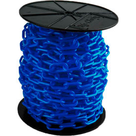 Global Industrial 30106 Mr. Chain Plastic Chain Barrier On A Reel, 1-1/2"x200L, Blue image.