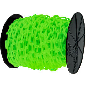 Global Industrial 30114 Mr. Chain Plastic Chain Barrier On A Reel, 1-1/2"x200L, Safety Green image.