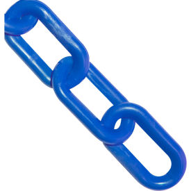 Global Industrial 51006-100 Mr. Chain Heavy Duty Plastic Chain Barrier, 2"x100L, Blue image.