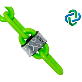Global Industrial 52014-100 Mr. Chain Reflective Plastic Barrier Chain, 2" x 100 ft, Safety Green image.
