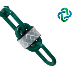 Global Industrial 52054-25 Mr. Chain Reflective Plastic Barrier Chain, 2" x 25 ft, Evergreen image.
