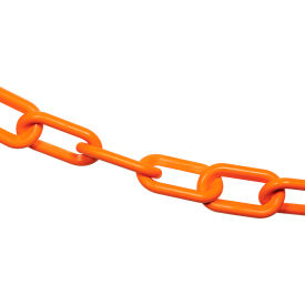Mr. Chain® EarthMade™ Biodegradable Plastic Safety Chain 2" x 100'L Safety Orange