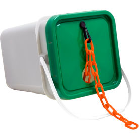 Mr. Chain® EarthMade™ Biodegradable Plastic Chain In A Pail 2" x 160'L Safety Orange