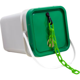 Mr. Chain® EarthMade Biodegradable Plastic Chain In A Pail 2" x 160L Safety Green 