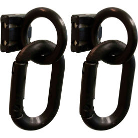 Global Industrial 72103 Mr. Chain Magnet Ring/Carabiner Kit, Black, 2 Pack image.