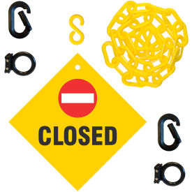 Global Industrial 7406CL Mr. Chain Closed Sign Kit, 2"x6L Chain image.