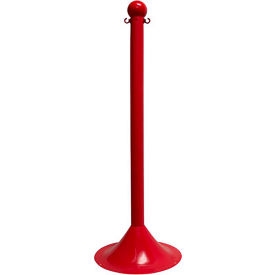 Global Industrial 91505 Mr. Chain Light Duty Plastic Stanchion Post, 41"H, Red image.