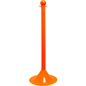Global Industrial 91512 Mr. Chain Light Duty Plastic Stanchion Post, 41"H, Safety Orange image.