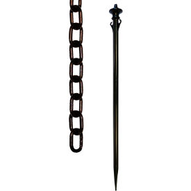 Global Industrial 92003-12 Mr. Chain® Colonial Pole Kits w/ 1" x 50L Chain, Black, Pack of 12 image.