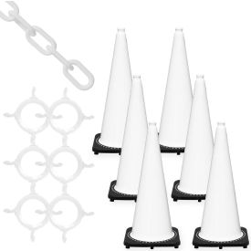 Mr. Chain 93201-6 Traffic Cone & Chain Kit - White, 93201-6