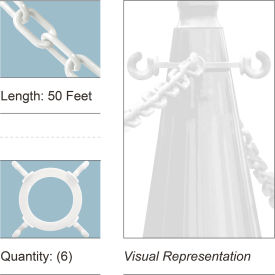 Mr. Chain® 50 Cone Chain Connector Kit with Plastic Chain White 