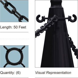 Mr. Chain® 50 Cone Chain Connector Kit with Plastic Chain Black 