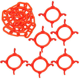 Global Industrial 97413-KIT Mr. Chain 97413-KIT Cone Chain Connector Kit - Traffic Orange, 97413-KIT image.