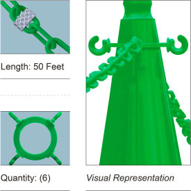 Mr. Chain® 50 Cone Chain Connector Kit with Reflective Chain Green 