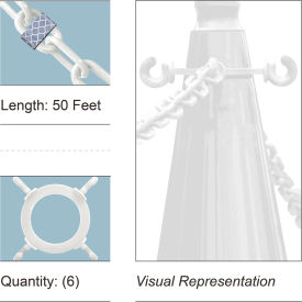 Mr. Chain® 50 Cone Chain Connector Kit with Reflective Chain White 