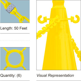 Mr. Chain® 50 Cone Chain Connector Kit with Reflective Chain Yellow 