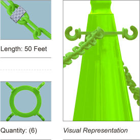 Mr. Chain® 50 Cone Chain Connector Kit with Reflective Chain Safety Green 