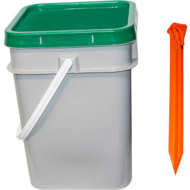 Global Industrial 97812-P Mr. Chain® Utility Stakes In a Pail, 9"H, Safety Orange, Pack of 50 image.