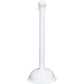 Global Industrial 99901 Mr. Chain Heavy Duty Plastic Stanchion Post, 41"H, White image.