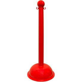Global Industrial 99905 Mr. Chain Heavy Duty Plastic Stanchion Post, 41"H, Red image.