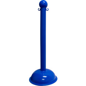 Global Industrial 99906 Mr. Chain Heavy Duty Plastic Stanchion Post, 41"H, Blue image.
