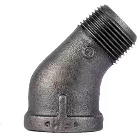 2-1/2" 150lb Black Malleable Iron 45 Degree Street Elbow, 150-300 PSI view 2
