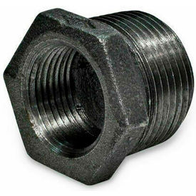 MSI Products 1" x 1/8" 150lb Black Malleable Iron Hex Bushing 150-300 PSI 