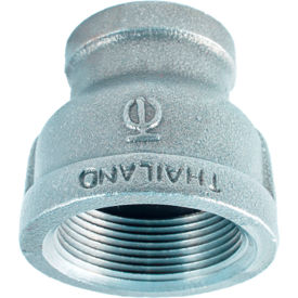6" x 4" 150lb Galvanized Malleable Iron Reducing Coupling, 150-300 PSI view 2