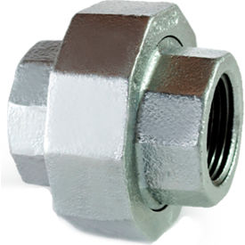 2-1/2" 300lb Galvanized Malleable Iron Union (Brass Seat), 350-600 PSI view 2