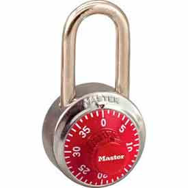Master Lock Company 1502LFRED Master Lock® No. 1502LFRED General Security Combo Padlock LF Shackle - Red Dial image.