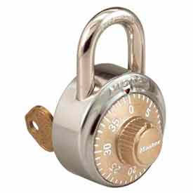 Master Lock Company 1525GLD Master Lock® No. 1525GLD General Security Combo Padlock - Key Control - Gold dial image.