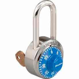 Master Lock Company 1525LFBLU Master Lock® No. 1525LFBLU General Security Combo Padlock - Key Control - LF Shackle - Blue image.