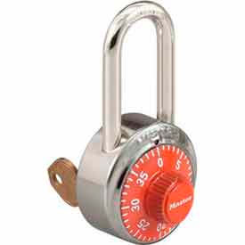 Master Lock Company 1525LFORJ Master Lock® No. 1525LFORJ General Security Combo Padlock - Key Control - LF Shackle - Orange image.