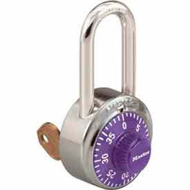Master Lock Company 1525LFPRP Master Lock® No. 1525LFPRP General Security Combo Padlock - Key Control - LF Shackle - Purple image.