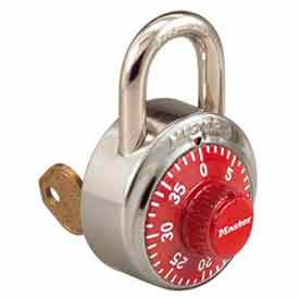 Master Lock Company 1525LFRED Master Lock® No. 1525LFRED General Security Combo Padlock - Key Control - LF Shackle - Red image.