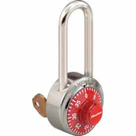 Master Lock Company 1525LHRED Master Lock® No. 1525LHRED General Security Combo Padlock - Key Control - Red image.