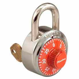 Master Lock Company 1525ORJ Master Lock® No. 1525ORJ General Security Combo Padlock - Key Control - Orange dial image.