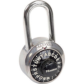 Master Lock® No. 1572LF 3-Letter Combo Padlock 1-1/2"" Inside Shackle Control Chart Blk Dial