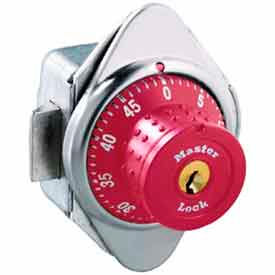 Master Lock Company 1652MDRED Master Lock® No. 1652MDRED Built-In Combination Lock with long bolt - Red Dial - Right Hinged image.