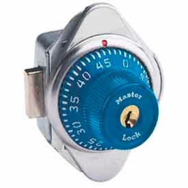 Master Lock Company 1670MDBLU Master Lock® No. 1670MDBLU Built-In Combination Deadbolt Lock - Blue Dial - Right Hinged image.