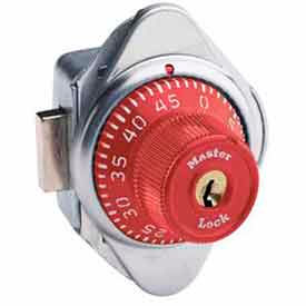 Master Lock Company 1670MDRED Master Lock® No. 1670MDRED Built-In Combination Deadbolt Lock - Red Dial - Right Hinged image.