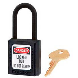 Master Lock Company 406BLK Master Lock® Safety Padlock, Dielectric Zenex™, 1-1/2"W X 1-3/4"H, Black image.