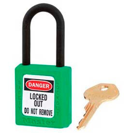 Master Lock Company 406GRN Master Lock® Safety Padlock, Dielectric Zenex™, 1-1/2"W X 1-3/4"H, Green image.