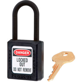 Master Lock Company 406KAS6BLK Master Lock® Dielectric Zenex™ 406KAS6BLK Safety Padlock, Black, 6/Set image.