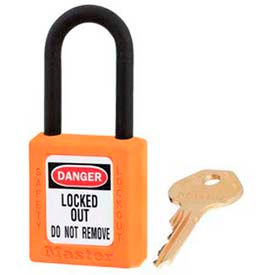 Master Lock Company 406ORJ Master Lock® Safety Padlock, Dielectric Zenex™, 1-1/2"W X 1-3/4"H, Orange image.