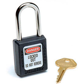 Master Lock Safety 410 Series Safety Zenex Thermoplastic Padlock, Black, 410BLK