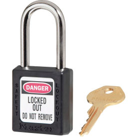 Master Lock Company 410KABLK Master Lock® Thermoplastic Zenex™ 410KABLK Safety Padlock, 1-1/2"H Shackle, Black image.