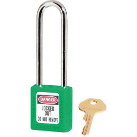 Master Lock Company 410KALTGRN Master Lock® Thermoplastic Zenex™ 410KALTGRN Safety Padlock, 3"H Shackle, Green image.